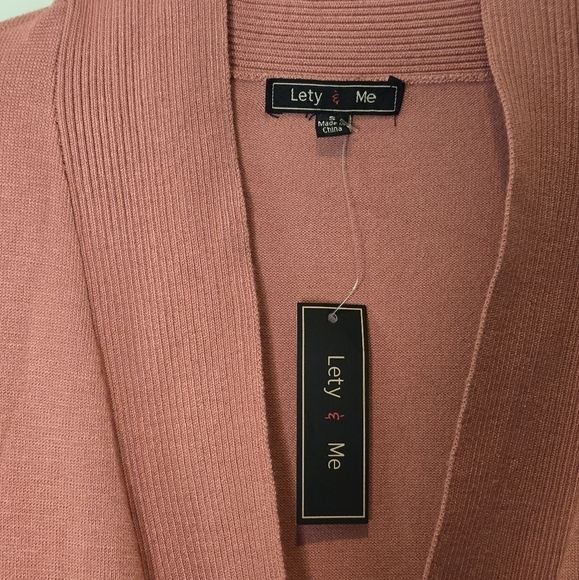 Lety & Me Open Front Coral Pink Cardigan Size Small - Picture 5 of 9